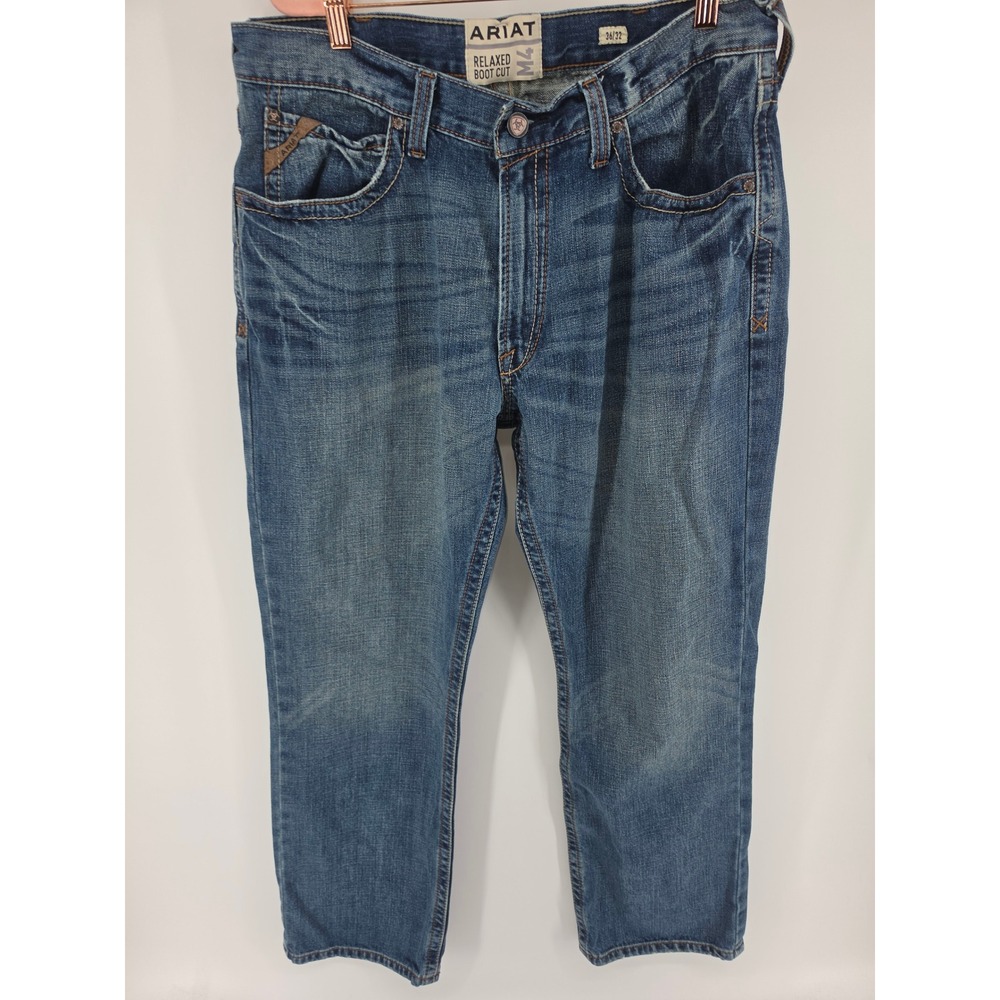 Ariat M4 Relaxed Boot Cut Jeans Scoundrel Medium Wash Mens 36x32 10008403